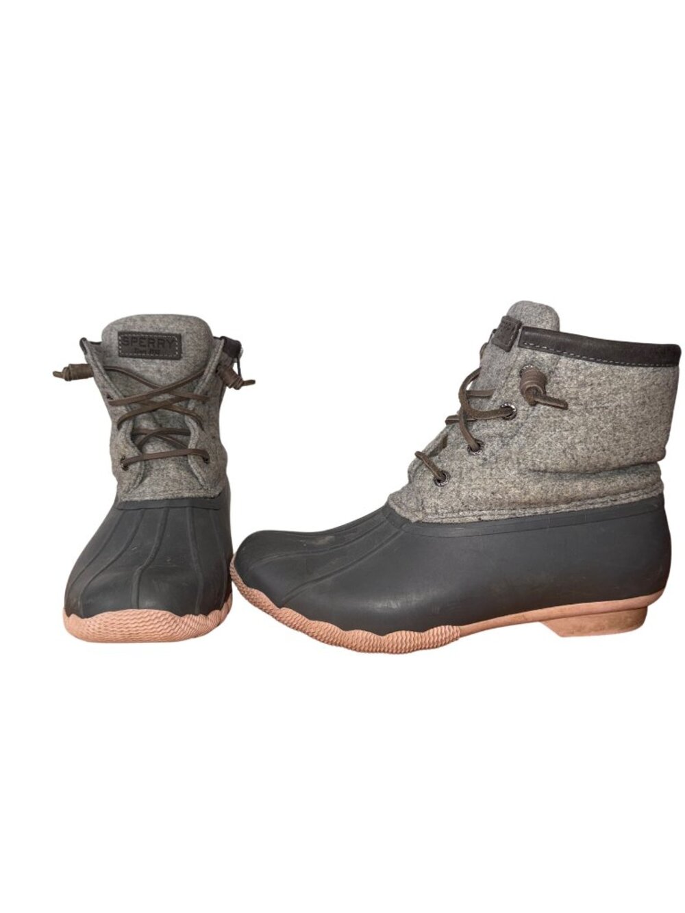 Sperry Womens Wool Duck Boots Size 7M Gray